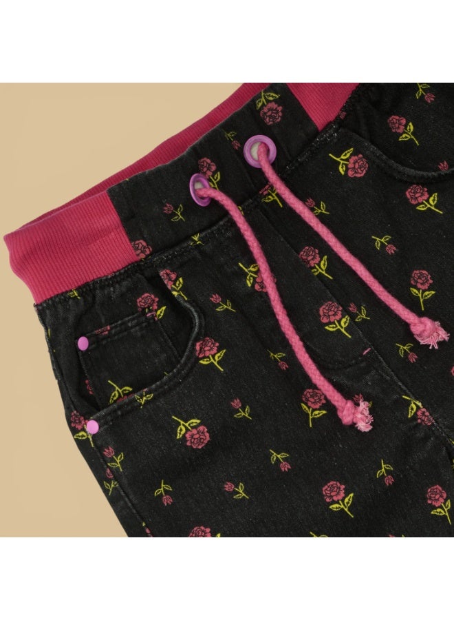 MARWAN Girls Printed Long Pant with Rib Waist and Drawstring - Image 4